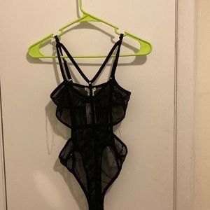Sexy black mesh bodysuit small